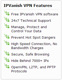 IPVanish Virtual Private Network Services Features