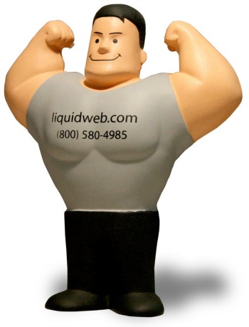 Liquidweb superhero muscle man