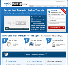 MyPCBackup online backup, computer backup and PC backup